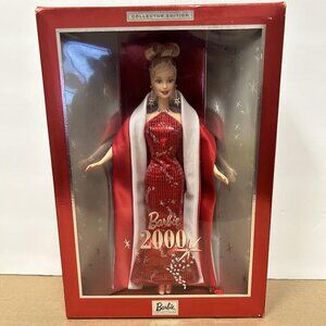 Y2K Barbie Doll 2000 Mattel Collectors Edition Red Silver Millennium New Year